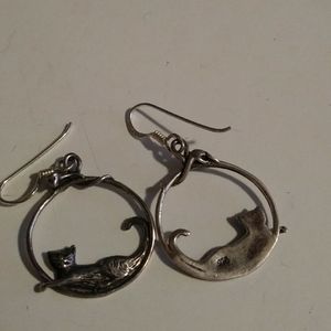 Sterling cat earrings